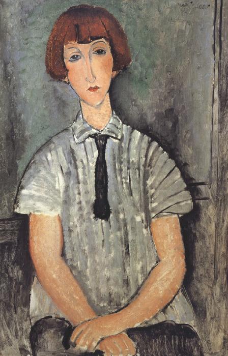 Amedeo Modigliani Young Woman in a Striped Blouse (mk39)